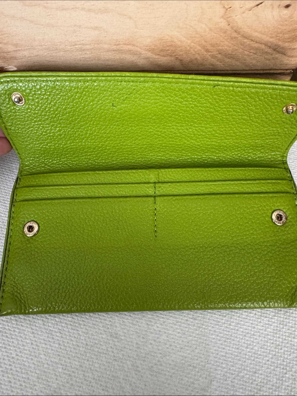 Michael Kors Lime Green Pebbled Leather Wallet - Picture 10 of 16